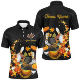 Maxcorners Thanksgiving Bowling Jersey Multicolor Option Customized Name, Team Name 3D Shirt
