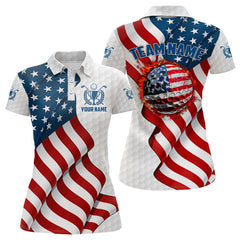 Maxcorners American Flag Golf Polo Shirts For Men Custom team golf jerseys, patriotic golf shirts