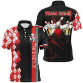 Maxcorners Black And Red Argyle Pattern Bowling Beer Custom Bowling Shirts Bowling Team League Jerseys For Men And Women