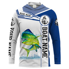 Maxcorners Mahi mahi Fishing UV Protection Quick Dry Customize Name and Boat Name Tournament 3D Shirts