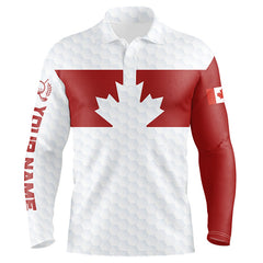 Maxcorners Golf Canada Flag Customized Name 3D Polo Shirt
