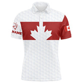 Maxcorners Golf Canada Flag Customized Name 3D Polo Shirt