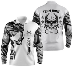 Maxcorners Camo Skull Bowling Team Multicolor Option Customized Name And Team Name 3D Shirt