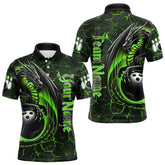 Maxcorners Black And Green Custom Dragon Bowling Shirts For Men, Dragon Bowling Team Shirts