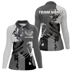 Maxcorners Personalized Gray camo Golf polo shirts for men custom camo golf shirts, unique golf gifts