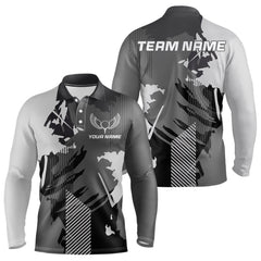 Maxcorners Personalized Gray camo Golf polo shirts for men custom camo golf shirts, unique golf gifts