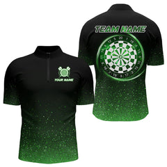 Maxcorners Black & Green glitter Lucky Darts Shirt For Men Custom St Patrick Day Darts Jersey for Team