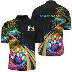 Maxcorners Colorful Bowling Jersey Customized Name, Team Name 3D Shirt Unisex