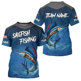 Maxcorners Blue camo Sailfish fishing Custom performance long sleeve team Sailfish fishing tournament shirts MT2108