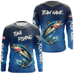 Maxcorners Blue camo Tuna fishing Custom performance long sleeve team Tuna fishing tournament shirts MT2108