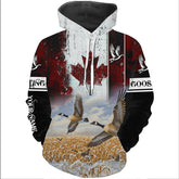 Maxcorners Canada flag Goose hunting Customize 3D All Over Printed Shirts Personalized Waterfowl Hunting gifts LM2608