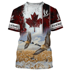 Maxcorners Canada flag Goose hunting Customize 3D All Over Printed Shirts Personalized Waterfowl Hunting gifts LM2608