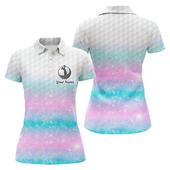 Max Corners Rainbow Mermaid Scales Customized Name 3D Golf Polo Shirt For Women