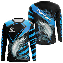Maxcorners Black and Blue Chinook Salmon fishing custom fishing team jerseys, sport fishing shirts MT2108