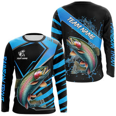 Maxcorners Black and Blue Rainbow Trout fishing custom fishing team jerseys, sport fishing shirts MT2108