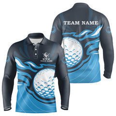 Maxcorners Golf Custom Flame Golf Ball Golf Hoodies, Cool Golf Gifts | Blue