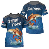 Maxcorners Blue camo Redfish fishing Custom performance long sleeve team Red Drum fishing tournament shirts MT2108