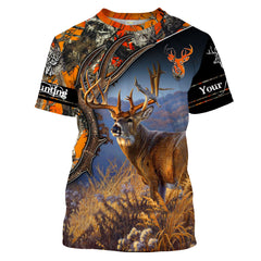 Maxcorners Custom Name Deer Hunting Big Game Orange Camo 3D All Over Printed Clothes