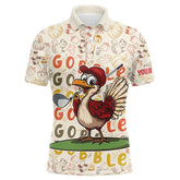 Maxcorners Golf Funny Thanksgiving Turkey Customized Name 3D Shirt