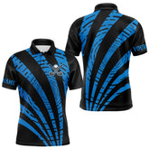 Maxcorners Custom Black and Blue camo Golf Polo Shirt For Men Custom men's golf tops, personalized golf gifts MT0609