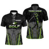 Maxcorners Black Camo Mens golf polo shirts custom golf attire for mens, golfing gifts | GreenMT0306