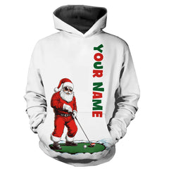 Maxcorners Funny Santa Golfer Christmas Golf Jersey Customized Name 3D Shirt Unisex