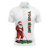 Maxcorners Funny Santa Golfer Christmas Golf Jersey Customized Name 3D Shirt Unisex