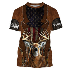 Maxcorners Custom Name American Flag Deer Hunting Camo 3D All Over Printed Clothes