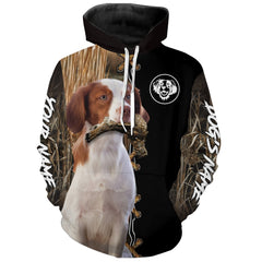 Maxcorners American Brittany Hunting Dog Custom Name Hoodie Shirt for Hunter | Grouse