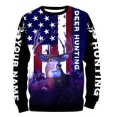 Maxcorners Custom Name Deer Hunting American Flag Camo Shirt 3D All Over Printed Clothes