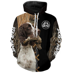 Maxcorners English Springer Spaniel Hunting Dog Custom Name Hoodie Shirt for Hunter | Grouse