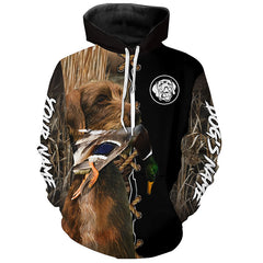 Maxcorners Pudelpointer Hunting Dog Custom Name Hoodie Shirt for Hunter | Duck