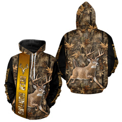 Maxcorners Forest Camo Deer Hunting Shirt, Deer Buck With Full All Over 3D For Deer Hunters