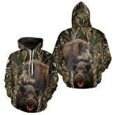 Maxcorners Camouflage Hunting Animals Wild Boar 3D All Over Printed Shirt – Custom Name & Hunting Gift LM1109
