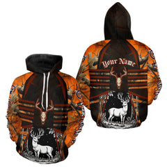 Maxcorners Blaze Orange Camo Hoodie Hunting Shirt, Deer Sweatshirt Shirt for Men, Deer Hunting Season LM1112