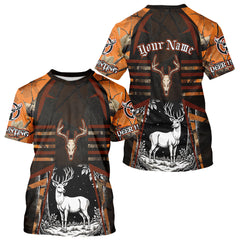Maxcorners Blaze Orange Camo Hoodie Hunting Shirt, Deer Sweatshirt Shirt for Men, Deer Hunting Season LM1112