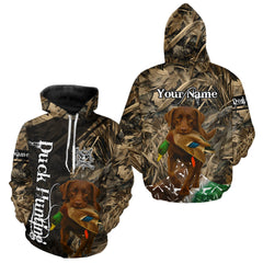 Maxcorners Duck Hunting with Chocolate Labrador Retriever All Over Printed Shirts, Lab Hunting Shirt LM2711