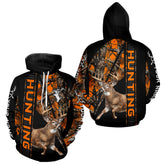 Maxcorners Personalized Whitetail Deer Hunting Orange Camo 3D All Over Printed Hoodie Hunting Shirt LM1112