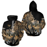 Maxcorners Custom Whitetail Deer 3D All Over Print Shirts, Gift for Men, Hunting Hoodie Long Sleeves LM1812