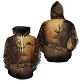 Maxcorners Brown Camo Deer Hunting All Over Printing Shirt with Big Buck - Hunting Clothes for Men LM2608