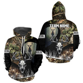 Maxcorners Camo Deer Hunting Shirt with Antlers Skull – Personalized Hunting Clothes, Hunting Gifts for Men LM2608
