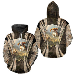 Maxcorners Custom Rabbit Hunting with Beagle 3D Prints Camouflage Shirts, Rabbit Hunting Clothes LM1809