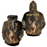 Maxcorners Custom Brown Camo with US Flag Deer Hunting Shirts for Men, Deer Hunting Clothes, Hunting Gifts LM2608