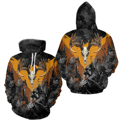 Maxcorners Deer Hunting Grim Reaper Camo Custom Name 3D All Over Print Shirts Personalized Gift