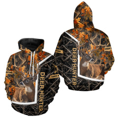 Maxcorners Custom Whitetail Deer Hunting Orange and Black Camo Shirts for Men, Gift Ideas for Hunter LM0409
