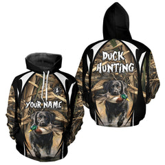 Maxcorners Duck Hunting with Black Lab Camo 3D All Over Printed Shirts, Camouflage Duck Hunting Clothing LM2711