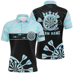 MaxCorners Dart Holographic Tie Dye Customized Name And Team Name 3D Polo Shirt For Men