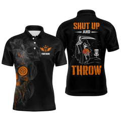 Maxcorners Mens Skull Golf Shirt, Custom Golf Shirt With Skulls, Disc Golf Shirts For Men, Halloween Golf Gifts MT0510