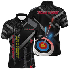 Maxcorners Personalized Clear Shot Bows 3D Target Archery Polo Shirts For Men, Custom Archery Team Shirts