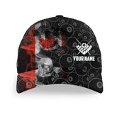 Maxcorners Billiard Vintage Smoke Canadian Flag Personalized Name 3D Cap